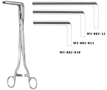 Wertheim Clamp Forceps, Curved, Heavy Pattern, 10" (25.0 Cm), Cross Serrations